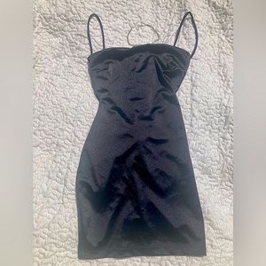 Satin Ultra Low Back Mini Dress
